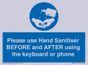Please use Hand Sanitiser BEFORE and AFTER using the keyboard or phone